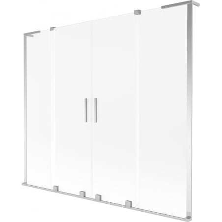 Mexen Velar L Duo Badewannenwand 2-flügelig verschiebbar 180 x 150 cm, mattiert, Chrom - 896-180-003-32-01