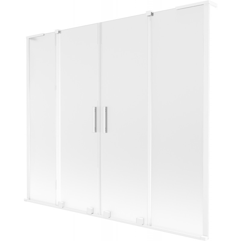 Mexen Velar L Duo Badewannenbildschirm 2-flügelig, verschiebbar 180 x 150 cm, matt, weiß - 896-180-003-32-20