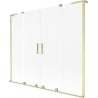 Mexen Velar L Duo Badewannenabtrennung 2-flügelig verschiebbar 180 x 150 cm, Frost, gebürstet Gold - 896-180-003-32-55