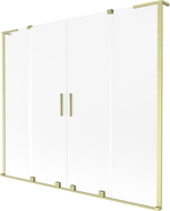 Mexen Velar L Duo Badewannenabtrennung 2-flügelig verschiebbar 180 x 150 cm, Frost, gebürstet Gold - 896-180-003-32-55