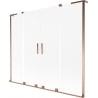 Mexen Velar L Duo Badewannenabtrennung 2-flügelige Schiebetür 180 x 150 cm, mattiert, Roségold - 896-180-003-32-60