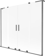 Mexen Velar L Duo-Duschabtrennung, 2-flügelig, verschiebbar, 180 x 150 cm, satiniert, gebürstetes Gewehrgrau - 896-180-003-32-66