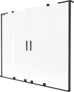 Mexen Velar L Duo Badewannenwand 2-flügelig verschiebbar 180 x 150 cm, Mattglas, schwarz - 896-180-003-32-70