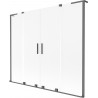 Mexen Velar L Duo-Badewannenabtrennung, 2-flügelig, Schiebbar, 180 x 150 cm, Satiniert, Gun Metal - 896-180-003-32-95
