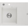 Mexen Ben granitspüle 1-becken mit abtropffläche, links 600 x 500 mm, weiß, siphon chrom - 6522605000-20