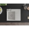 Mexen Ben granitspüle 1-becken mit abtropffläche, links 600 x 500 mm, weiß, siphon chrom - 6522605000-20