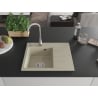 Mexen Ben Granitspüle 1-Becken mit Abtropffläche, links 600 x 500 mm, beige, Siphon chrom - 6522605000-69