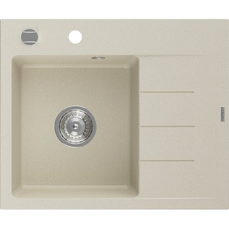 Mexen Ben Granitspüle 1-Becken mit Abtropffläche, links 600 x 500 mm, beige, Siphon chrom - 6522605000-69