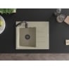 Mexen Ben Granitspüle ein Becken mit Abtropffläche, links 600 x 500 mm, beige, schwarzer Siphon - 6522605000-69-B