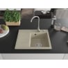 Mexen Ben Granitspüle 1-beckig mit Abtropffläche, rechts 600 x 500 mm, beige, Syphon chrom - 6523605000-69