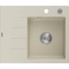 Mexen Ben Granitspüle 1-beckig mit Abtropffläche, rechts 600 x 500 mm, beige, Syphon chrom - 6523605000-69