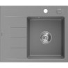 Mexen Ben Granitspüle 1-beckig mit Abtropffläche, rechts 600 x 500 mm, grau, Siphon chrom - 6523605000-71