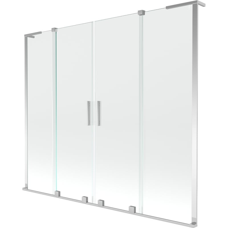 Mexen Velar L Duo Badewannenabtrennung 2-flügelig verschiebbar 180 x 150 cm, transparent, chrom - 896-180-003-02-01