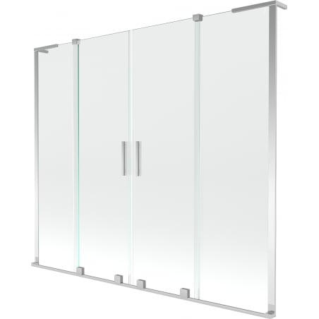 Mexen Velar L Duo Badewannenabtrennung 2-flügelig verschiebbar 180 x 150 cm, transparent, chrom - 896-180-003-02-01