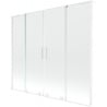 Mexen Velar L Duo Badewannenfaltwand 2-flügelig, 180 x 150 cm, transparent, weiß - 896-180-003-02-20