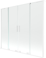 Mexen Velar L Duo Badewannenfaltwand 2-flügelig, 180 x 150 cm, transparent, weiß - 896-180-003-02-20