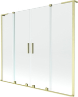 Mexen Velar L Duo-Badewannenfaltwand 2-teilig, verschiebbar, 180 x 150 cm, transparent, gold gebürstet - 896-180-003-02-55