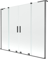 Mexen Velar L Duo Duschwand 2-flügelig, verschiebbar 180 x 150 cm, transparent, gebürstetes Gun Gray - 896-180-003-02-66