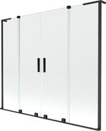 Mexen Velar L Duo Badewannen-Faltwand 2-flügelig verschiebbar 180 x 150 cm, transparent, schwarz - 896-180-003-02-70