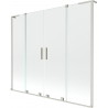 Mexen Velar L Duo Duschwand 2-flügelig, verschiebbar 180 x 150 cm, transparent, gebürsteter Nickel - 896-180-003-02-97