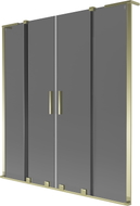 Mexen Velar L Duo Badewannenabtrennung 2-flügelig verschiebbar 140 x 150 cm, Graphit, Gold - 896-140-003-42-50