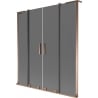 Mexen Velar L Duo Badewannenabtrennung, 2-flügelig, verschiebbar, 140 x 150 cm, Graphit, Roségold - 896-140-003-42-60
