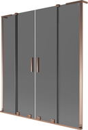 Mexen Velar L Duo Badewannenabtrennung, 2-flügelig, verschiebbar, 140 x 150 cm, Graphit, Roségold - 896-140-003-42-60