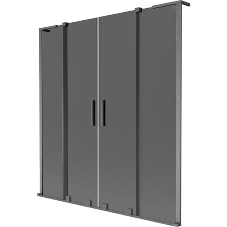 Mexen Velar L Duo Badewannenwand 2-flügelig verschiebbar 140 x 150 cm, Graphit, gebürstet Gun Gray - 896-140-003-42-66