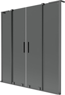 Mexen Velar L Duo Badewannenabtrennung 2-flügelig verschiebbar 140 x 150 cm, Graphit, Gun Metal - 896-140-003-42-95