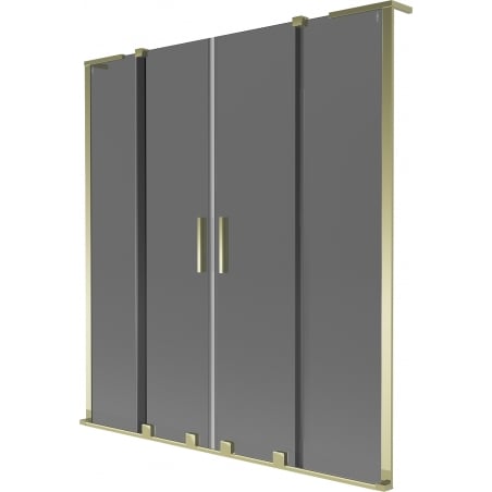 Mexen Velar L Duo Badewannenfaltwand 2-flüglig verschiebbar 160 x 150 cm, graphit, gold - 896-160-003-42-50