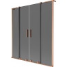 Mexen Velar L Duo Badewannenfaltwand 2-flügelig verschiebbar 160 x 150 cm, grafit, gebürstetes Kupfer - 896-160-003-42-65