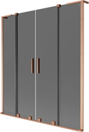 Mexen Velar L Duo Badewannenfaltwand 2-flügelig verschiebbar 160 x 150 cm, grafit, gebürstetes Kupfer - 896-160-003-42-65