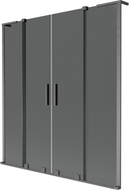 Mexen Velar L Duo Duschabtrennung 2-flügelig, verschiebbar, 160 x 150 cm, Graphit, gebürstetes Gun Gray - 896-160-003-42-66