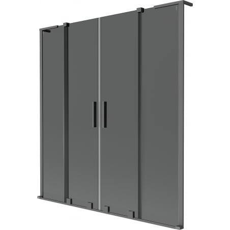 Mexen Velar L Duo Duschabtrennung 2-flügelig verschiebbar 160 x 150 cm, Graphit, Gun Metal - 896-160-003-42-95
