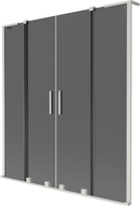 Mexen Velar L Duo-Duschwand, 2-flügelig, verschiebbar, 160 x 150 cm, Graphit, gebürsteter Nickel - 896-160-003-42-97