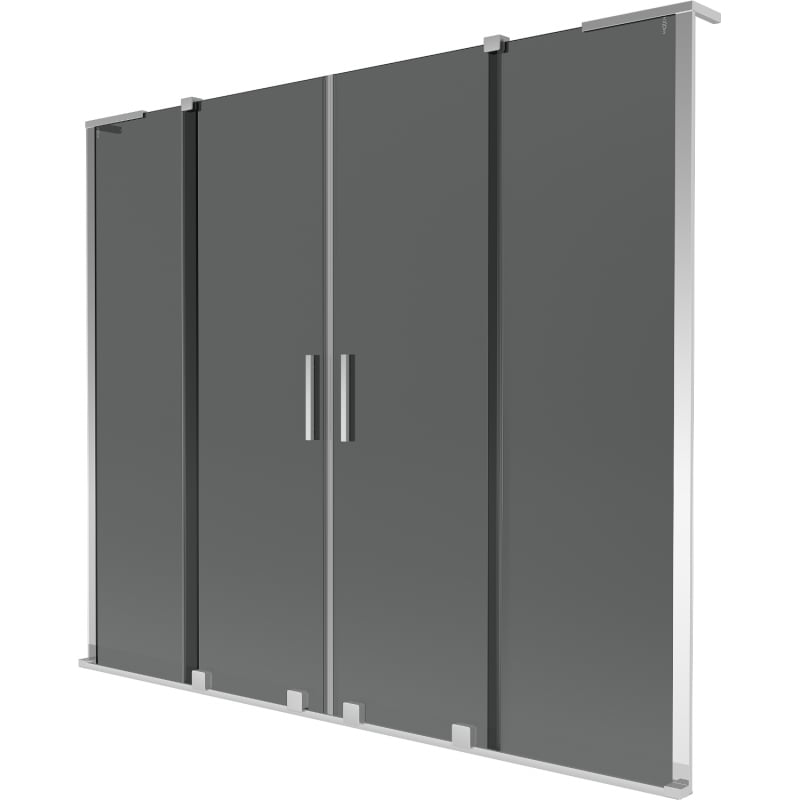 Mexen Velar L Duo Badewannenabtrennung 2-flügelig verschiebbar 170 x 150 cm, grafit, chrom - 896-170-003-42-01