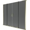 Mexen Velar L Duo Badewannenabtrennung 2-flügelig verschiebbar 170 x 150 cm, grafit, gold - 896-170-003-42-50