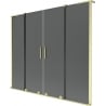 Mexen Velar L Duo Wannenspritzschutz 2-teilig verschiebbar 170 x 150 cm, Grafit, gebürstet Gold - 896-170-003-42-55