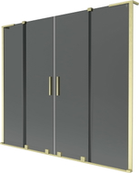 Mexen Velar L Duo Wannenspritzschutz 2-teilig verschiebbar 170 x 150 cm, Grafit, gebürstet Gold - 896-170-003-42-55