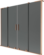 Mexen Velar L Duo Duschwand 2-flügelig schiebbar 170 x 150 cm, Graphit, gebürstetes Kupfer - 896-170-003-42-65