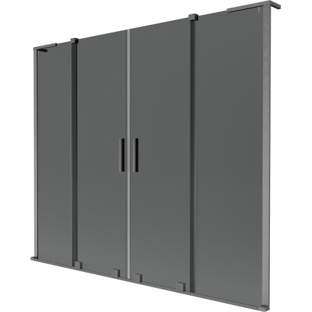 Mexen Velar L Duo Duschwand 2-flügelig verschiebbar 170 x 150 cm, Graphit, Gun Gray gebürstet - 896-170-003-42-66
