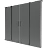 Mexen Velar L Duo Duschwand 2-flügelig verschiebbar 170 x 150 cm, Graphit, Gun Gray gebürstet - 896-170-003-42-66