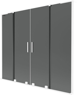 Mexen Velar L Duo Badewannenabtrennung 2-flügelig verschiebbar 200 x 150 cm, Graphit, Weiß - 896-200-003-42-20