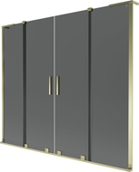 Mexen Velar L Duo Badewannenfaltwand 2-flügelig verschiebbar 200 x 150 cm, grafit, gold - 896-200-003-42-50
