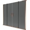 Mexen Velar L Duo Badewannenfaltwand 2-flügelig verschiebbar 200 x 150 cm, Graphit, Roségold - 896-200-003-42-60
