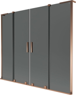 Mexen Velar L Duo Badewannenfaltwand 2-flügelig verschiebbar 200 x 150 cm, Graphit, Roségold - 896-200-003-42-60