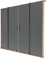 Mexen Velar L Duo Badewannenfaltwand 2-flügelig verschiebbar 200 x 150 cm, Grafit, gebürstetes Kupfer - 896-200-003-42-65