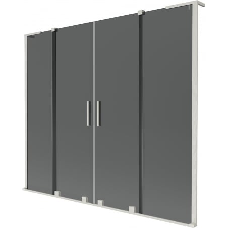 Mexen Velar L Duo Duschwand 2-flügelig, verschiebbar 200 x 150 cm, Graphit, gebürsteter Nickel - 896-200-003-42-97