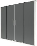 Mexen Velar L Duo Badewannenfaltwand 2-flügelig, verschiebbar 200 x 150 cm, Graphit, gebürstetes Nickel - 896-200-003-42-97
