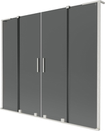 Mexen Velar L Duo Duschwand 2-flügelig, verschiebbar 200 x 150 cm, Graphit, gebürsteter Nickel - 896-200-003-42-97